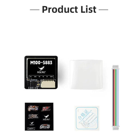 Compass Module With Upgraded 10th Gen Chip For FPV Fixed-Wing UAVs, includes external expansion PCB and components