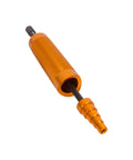 Rock Solid Heavy Duty Piston Pin Puller And Wrist Pin Remover Tool Made From Rust Resistant Aluminum Alloy featuring a durable orange handle.