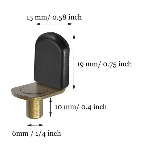 Glass Shelf Pegs In Bronze Tone Antique Bronze Finish For Cabinets Closets And Bookcases Bracket Style Pegs With Rubber Sleeve