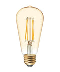 Vintage Amber LED Edison Bulbs, ST19, 60W Equivalent, Warm Dimmable Candlelight, Old School Retro Filament Look, 2 Pack