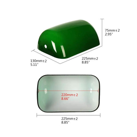 Green Glass Bankers Lamp Shade Replacement Cover For Desk Banker Lamps Measures About 8.85 In Long By 5.11 In Wide