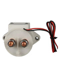 Heavy Duty High Voltage DC Contactor With 200A Solenoid Relay Switch and 12V To 84V Coil Options for EV Battery Cut Off and Solar Power Systems viewed from the front.
