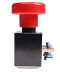 ZJK-250 ED250B-1 Emergency Stop Switch For Albright Electric Forklift & Pallet Stacker Heavy Duty E-Stop Control Replacement Part featuring red button and metal base.