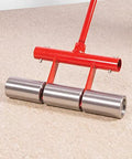 Model 10-935 Lightweight 35-Pound Flooring Roller with chrome-plated rollers and removable handle on vinyl flooring
