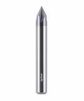 Heavy Duty Carbide V Groove Router Bit 60 Degree Chamfer End Mill 4 Flutes One Quarter Inch Shank in upright position