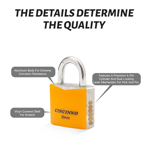 Set Of Eight 30mm Aluminum Weatherproof Padlocks Keyed Alike With Vinyl Covered Bodies Double Locking For Sheds Storage Units Gym Lockers