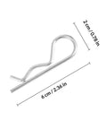 Single clip from 20 Pcs Carbon Steel R Clip Cotter Pins Kit For Trailers Mowers Tractors Fasteners Spring Hairpin Clips, size detail shown