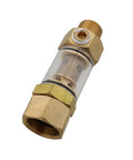 Pressure Washer Inlet Sediment Filter For Three Quarter Inch Garden Hose To One Half Inch MNPT Outlet Brass With Clear Cover