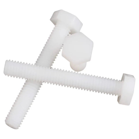 Top Shelf M6x70 Nylon Hex Head Screws Assortment Kit with Nuts and Washers, chemical resistant PA66 plastic fasteners.