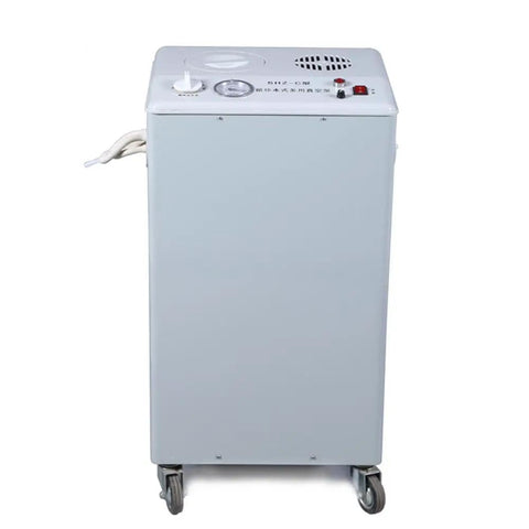 Precision cooling chiller for laboratory use, part of No Fuss Twenty Liter Rotary Evaporator Rig Paired With A Heavy Duty Vacuum Pump.
