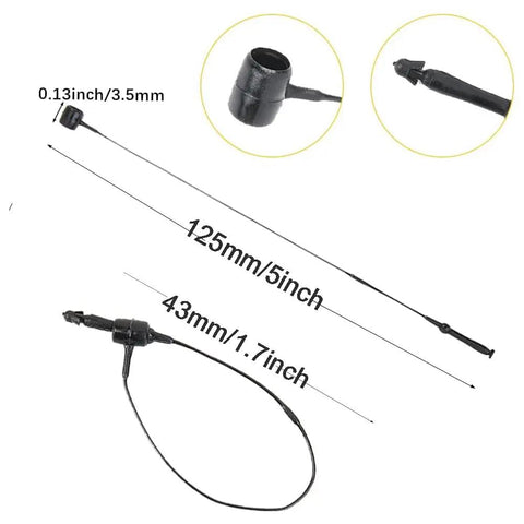 1000 Piece Premium Black 5 Inch Snap Lock Hang Tag Fasteners No Tag Gun Required For Apparel Retail And Boutique Displays Reusable Plastic Price Pins That Work Like A Charm Daily displayed with measurements.