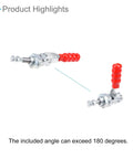 Heavy Duty Toggle Clamp With 220 Lbs Holding Capacity, Push Pull Quick Release Down Action, Red Handle, Zinc Plated Steel