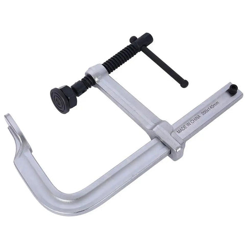 Heavy Duty F Clamp With Drop Forged Arm And Black Oxide Spindle, Quick Twist Pads for woodworking metalworking, silver steel tool.