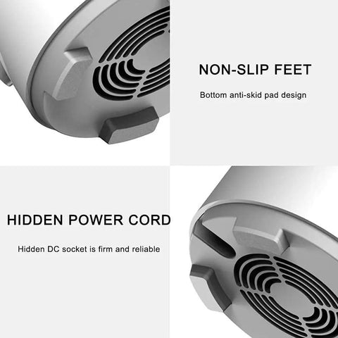 Game Changing Electric Cup Warmer And Smart Beverage Heater With Rapid Temp Control showing non-slip feet and hidden power cord design.