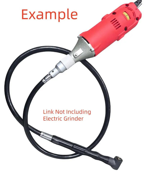90 Degree Right Angle Electric Grinder Transfer Head Hand Piece With Black Rubber Shaft For 3mm Shank, Elbow Style For Easy Grinding, Cutting, And Polishing, Ultra Comfortable Grip Reduces Wrist Fatigue And Keeps Control.