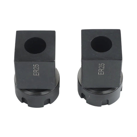 Versatile Collet Chuck Kit For CNC Lathe And Engraving, Includes Square And Hex Clamp Seats, Heavy Duty 40CR Carbon Steel Build, Ultra Precise 0.0005 Inch Workholding, Two ER25 Blocks For Flexible Clamping On Any Project, shown are two ER25 blocks