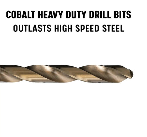 Size 21 Cobalt Drill Bit Set Pack Of 12 From DWDCO Series Gold Oxide Coated For Stainless Steel And Nickel Alloys