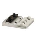 Ten Series T Slotted Aluminum Unibearing, Single Short Precision Component With Self Lubricating UHMW Pads, Screws And Shims, Mounts On The 1 Inch Side Of A 10 Series Extrusion For Strong, Smooth Motion. aluminum unibearing with UHMW pads and screws