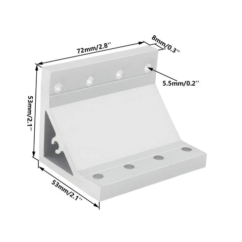 Four Piece Heavy Duty Aluminum Profile Corner Bracket Set For 90 Degree Joints With Inside Fasteners Built To Last Tough As Nails Corner Connectors For Aluminum Extrusion 53x53x72mm Rust Resistant Alloy close-up