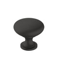 Matte Black Cabinet Knob 1-1/4 Inch Diameter For Cabinets And Drawers Era Series 1 Pack Drawer Knob angled view