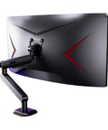 Heavy Duty Mechanical Monitor Mount Arm For Wall Or Desk Full Motion Articulating with sleek black design and adjustable arm.