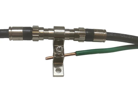 Antenna Grounding Kit With 10 AWG Solid Copper Wire 5ft And PPC Coax Ground Block for Indoor Outdoor Use