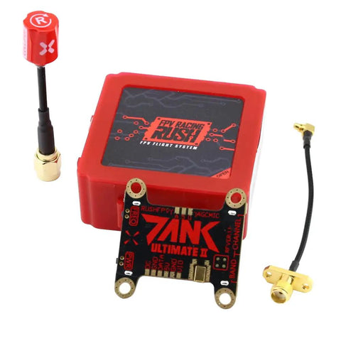 Beefy Rush Tank III 5.8G FPV Video Transmitter 30x30mm Switchable Power 25mW 200mW 500mW 800mW With Foxeer Antenna For FPV Racing Drones Red Antenna Pro setup view