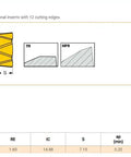 Pro Grade H1200 HXCU 0606 HPR IC830 hexagonal carbide insert with 12 cutting edges, diagram and side view