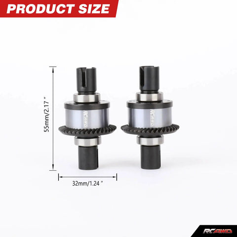 Beefed Up Front And Rear Differential Gear Set For Losi One Tenth Baja Rey Version Two Point Zero 4x4 RC Upgrade Kit size shown