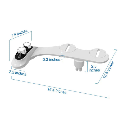 Tankless Bidet Toilet Attachment With Digital Temperature Display dimensions