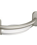 9 Inch Curved Bathroom Grab Bar With Integrated Corner Shelf In Brushed Nickel Heavy Duty Support Up To 500 Lbs Easy Install With Secure Mount Great For Walk In Showers And Accessible Bathrooms