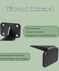 Wide view of Beefed Up Thickened Black Heavy Duty Shelf Bracket With Screws, 90 Degree Right Angle Industrial Steel Support