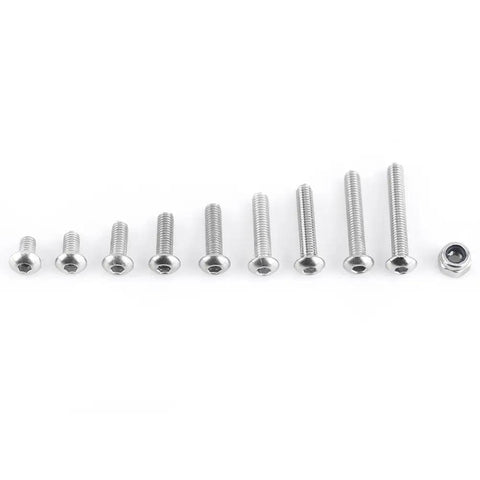 Heavy Duty M3 Hex Socket Button Head Screws 304 Premium Grade Stainless Steel 280 Piece Assortment organized sizes for quick fixes.