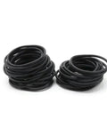 All-Purpose Black Nitrile O-Ring Seal Kit, 3.5mm Cross Section and 10 to 285mm Outer Diameter Range, 10 or 50 Pack, Go-To Seals for Cars, Doors, Windows, Appliances, Pumps and More, Durable Oil and Air Leak Proof. black nitrile O-rings in two stacks