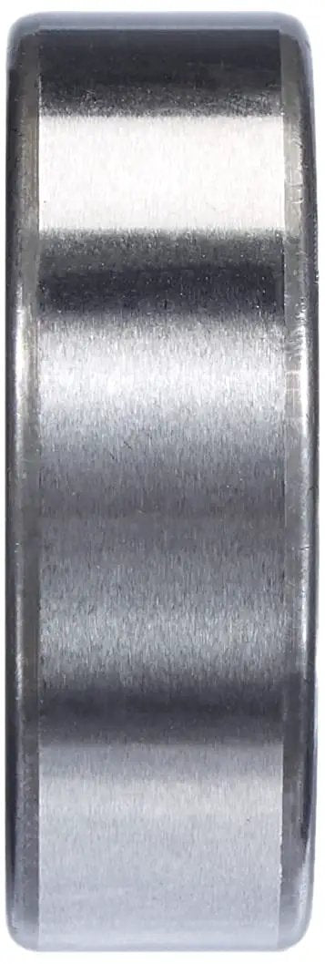Side view of 6202 2RSH Beefy Radial Deep Groove Ball Bearing With Dual Seals, 15mm bore, bearing steel, for industrial machinery.