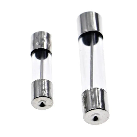 Close-up of 5x20mm glass tube fuses from Automotive Fuse Assortment Kit With 250 Pieces Of 5x20mm Glass Tube Fuses From 1A To 20A