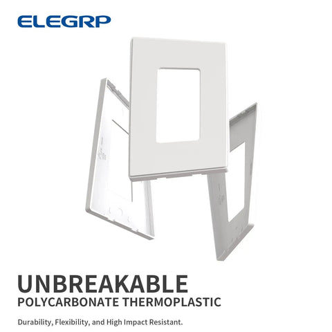1 Gang Screwless Decorator Wall Plate Mid Size Unbreakable Thermoplastic Faceplate Cover For Decorator Receptacle Outlet Switch
