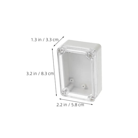 Awesome 6-Pack Waterproof Electrical Enclosure Boxes built to last, clear lid, dimensions 3.2 x 2.2 x 1.3 inches, sturdy ABS.