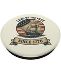 All American Patriotic Sailboat PopGrip For The 4th Of July, Land Of The Free Since 1776 Phone Grip With Adhesive Mount