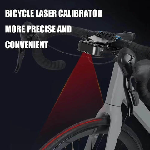 Handlebar Laser Align Tool For Bicycles And Bike Seats, Easy Calibrator And Center Alignment Indicator mounted on bike handlebar
