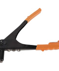 Ditch The Flimsy Tools And Grab This Heavy Duty Riveter Kit For Serious Metal And Plastic Jobs Including Auto Body Gutter Repairs With 120 Premium Rivets For Rock Solid Connections On Every Single Project. Black and orange hand riveter with metal nose and plastic grips