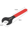 Heavy Duty ER Wrench Spanner For ER8A ER11A ER16A ER20A ER25A Collet Chuck Fits CNC Machining Centers with red grip and precise dimensions.