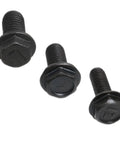 Rock Solid Reverse Thread Bolt Set Featuring M6 M7 M8 Hex Flange Screws Forged From 8.8 Grade Carbon Steel. Close-up of black oxide finish bolts.