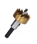 Top Rated 5 Piece Hole Saw Bit Kit Made With High Carbon Steel And Ti Coating For Drilling Clean Holes In Wood Steel Aluminum Plastic Plus Hex Wrench And Spring Included For All Your DIY Projects. hole saw bit with drill shank