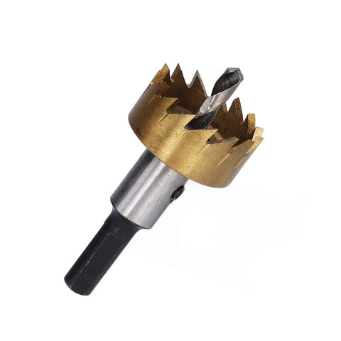 Top Rated 5 Piece Hole Saw Bit Kit Made With High Carbon Steel And Ti Coating For Drilling Clean Holes In Wood Steel Aluminum Plastic Plus Hex Wrench And Spring Included For All Your DIY Projects. hole saw bit with drill shank