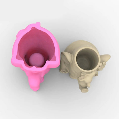 Elephant Planter Silicone Mold For Concrete Pots, Flexible DIY Molding Kit For Flower Pots Or Pen Holders, Cute Statue Decor