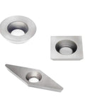 Ridiculously Sharp Carbide Replacement Inserts For Mini Wood Lathes tough square round and diamond cutters three-piece set