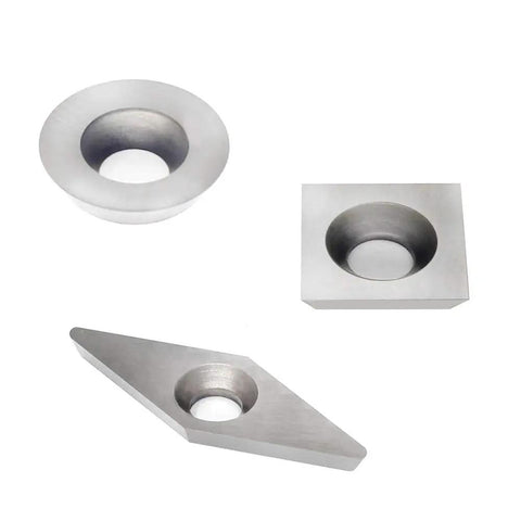 Ridiculously Sharp Carbide Replacement Inserts For Mini Wood Lathes tough square round and diamond cutters three-piece set