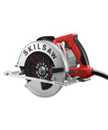 Tough As Nails 15 Amp Seven Quarter Inch Sidewinder Circular Saw With Left Blade Design and Solid Magnesium Body for Sweet Cuts and Serious Pro Level Durability, close-up view.
