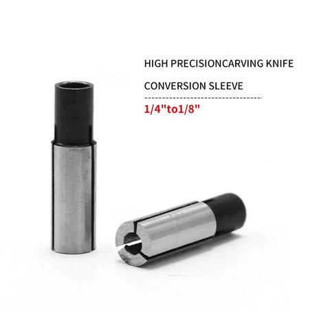 Top Shelf 6 Pieces 1/4 To 1/8 Inch Collet Adapter Set For Routers And Cnc Engraving Tools, spring steel conversion sleeve.